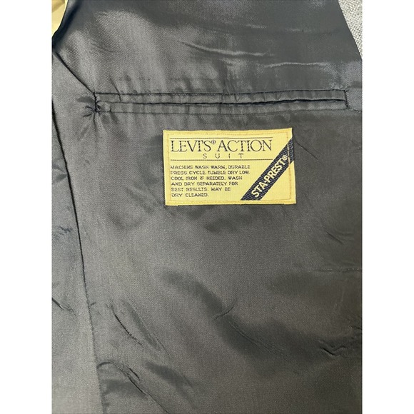 Vintage Levi's Action Suit Retro Men's 40 Short 35 x 32 Blue 2 Piece Sta-Prest - Picture 6 of 16